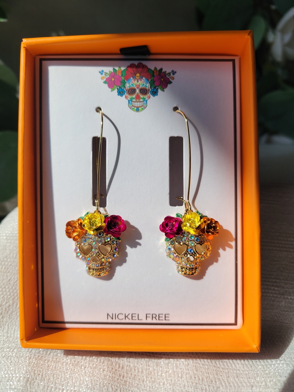 True To Form Sugar Skull Earrings with Flower Crowns